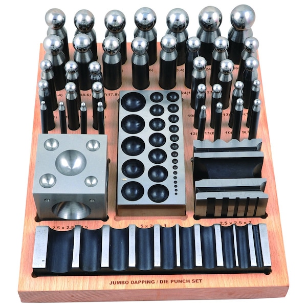H & H Industrial Products 40 Piece Dapping Die Block & Punch Set 8606-3409 - main